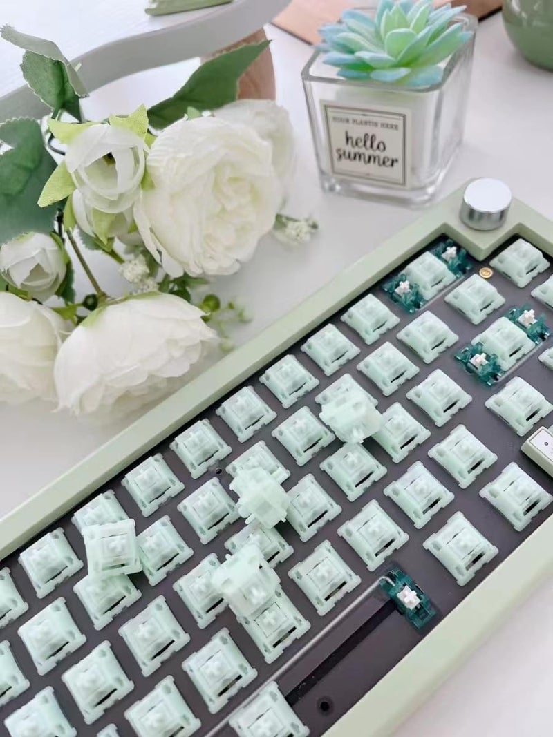 Boyi Jadeite Green Full POM 40gf HiFi Linear Mechanical Switches,5-Pin Pre Lubed PCB Mount Cream Silent Switch with LY Stem HiFi Sound Compatible with MX Keycaps for Custom DIY kit Keyboards,35pcs - Image 3